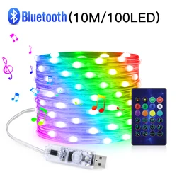 Vibrant RGBIC Bluetooth LED String Lights with Music Sync (10M 100LEDs)