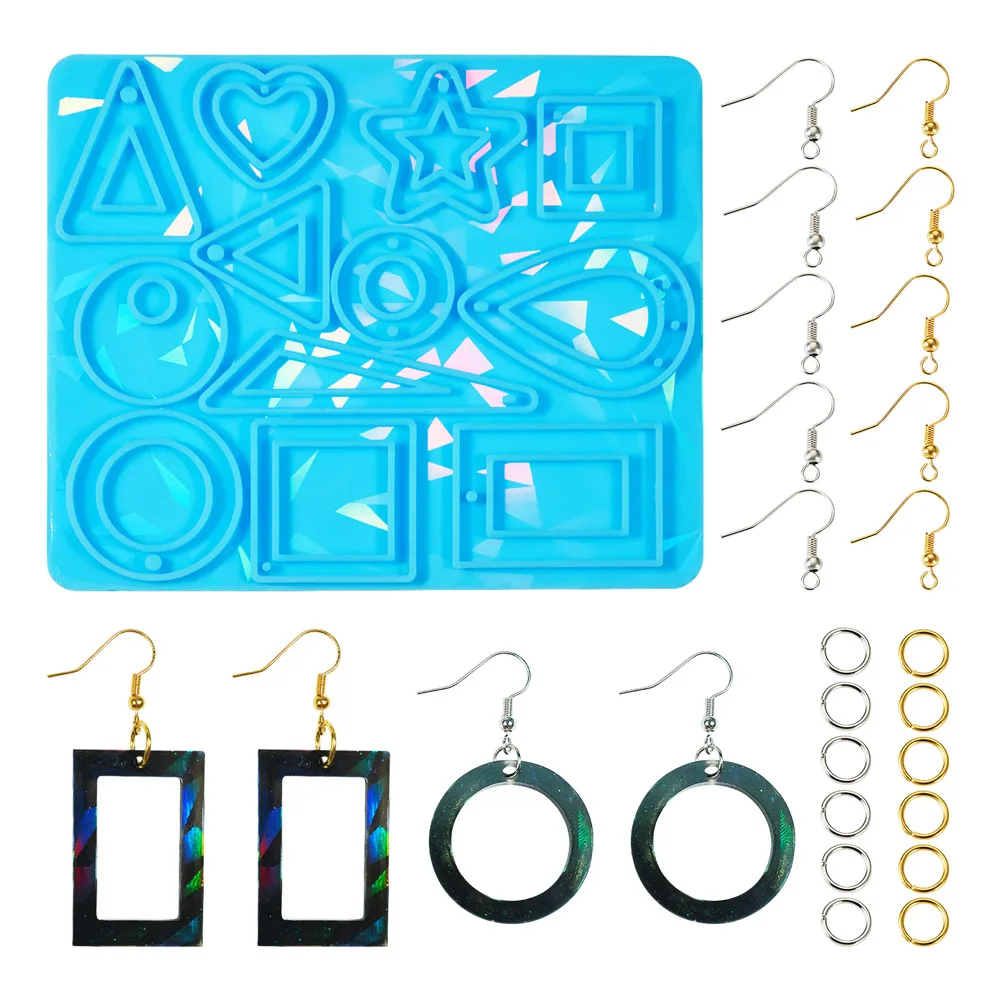 

1Pcs Triangle Star Heart Love Pendant Epoxy Casting Molds Kits Silicone Resin Molds For DIY Earring Jewelry Making Findings