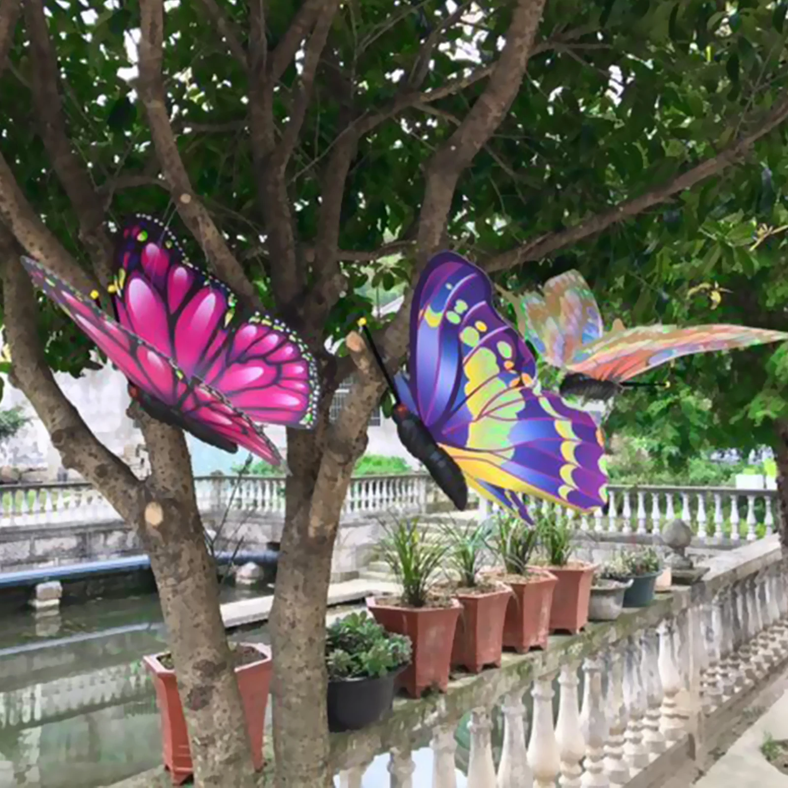 Colorful 3D Butterfly Yard Decor Hollow Out Butterfly for Garden Large Decorative Wall Art Fence Sculpture Ornament butterfly decoration