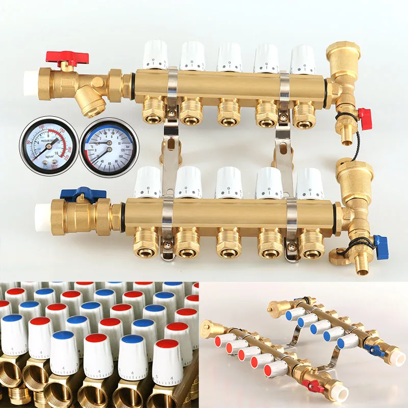 

New 1-inch manual water dispenser set for underfloor heating and home use, all copper water dispenser for underfloor