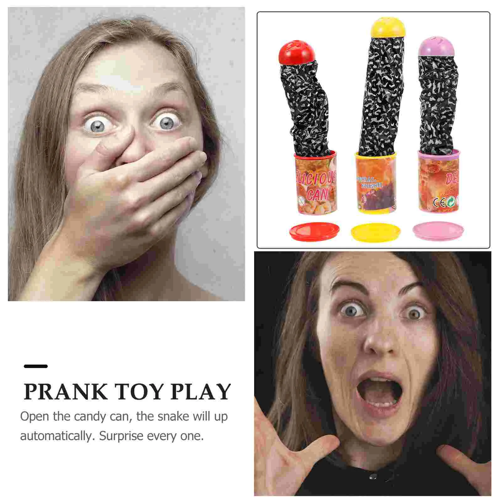 3pcs Spring Spring Snake Toy Snake Toy Candy Jar Prank Practical Joke Gift Trick Novelty Surprise Jump Collection