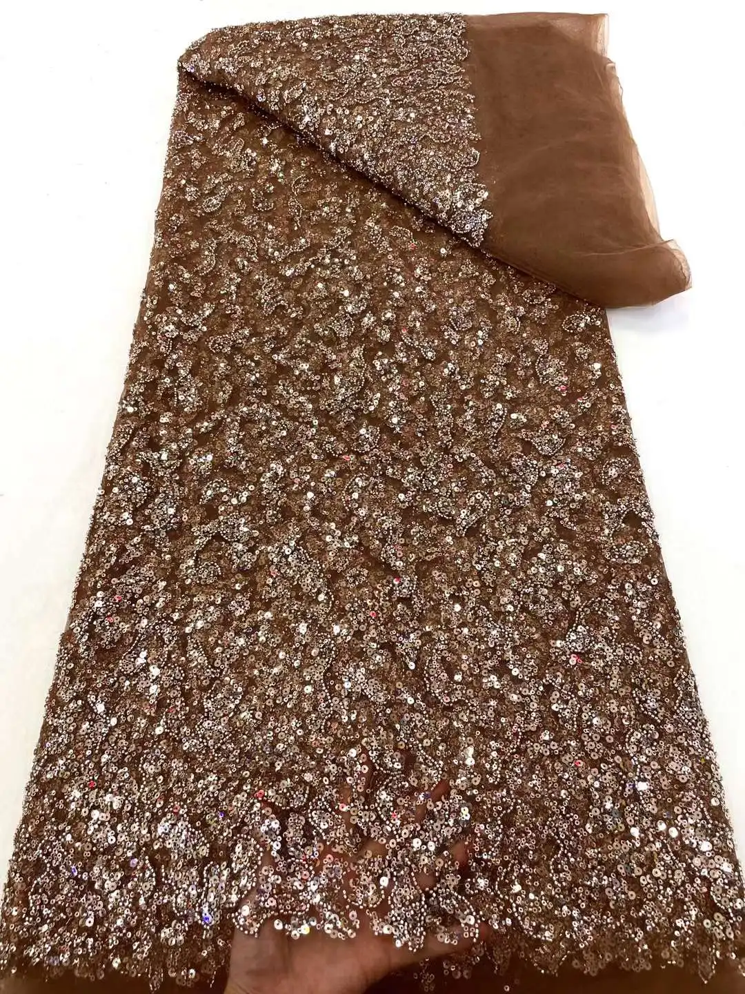 

Французская Тяжелая кружевная ткань 2024, высококачественные африканские блестки для жениха, кружевные ткани для нигерийского свадебного платья