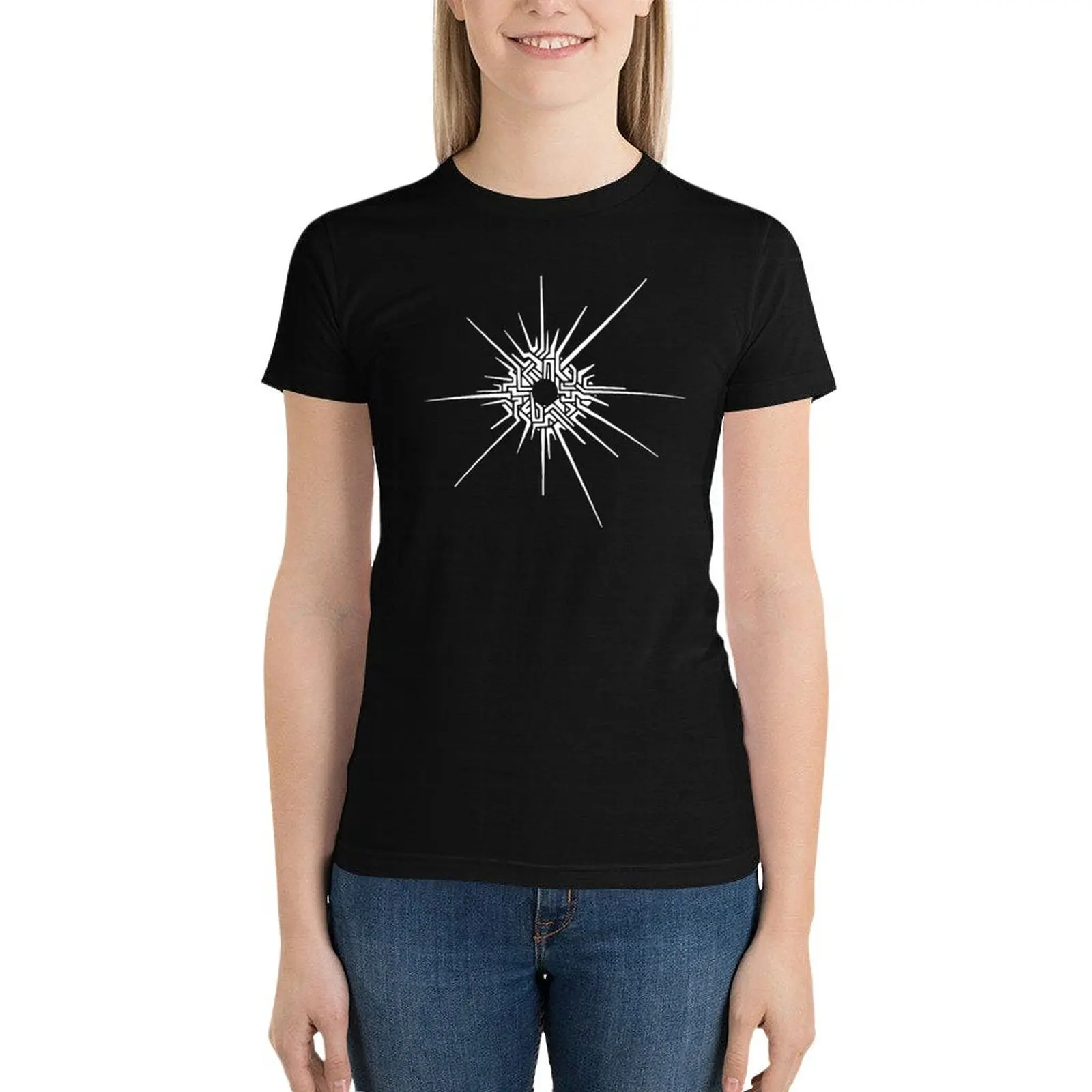 

Outer Wilds - Eye of the Universe (Symbol) [White] T-Shirt vintage clothes funny white t-shirt dress for Women sexy