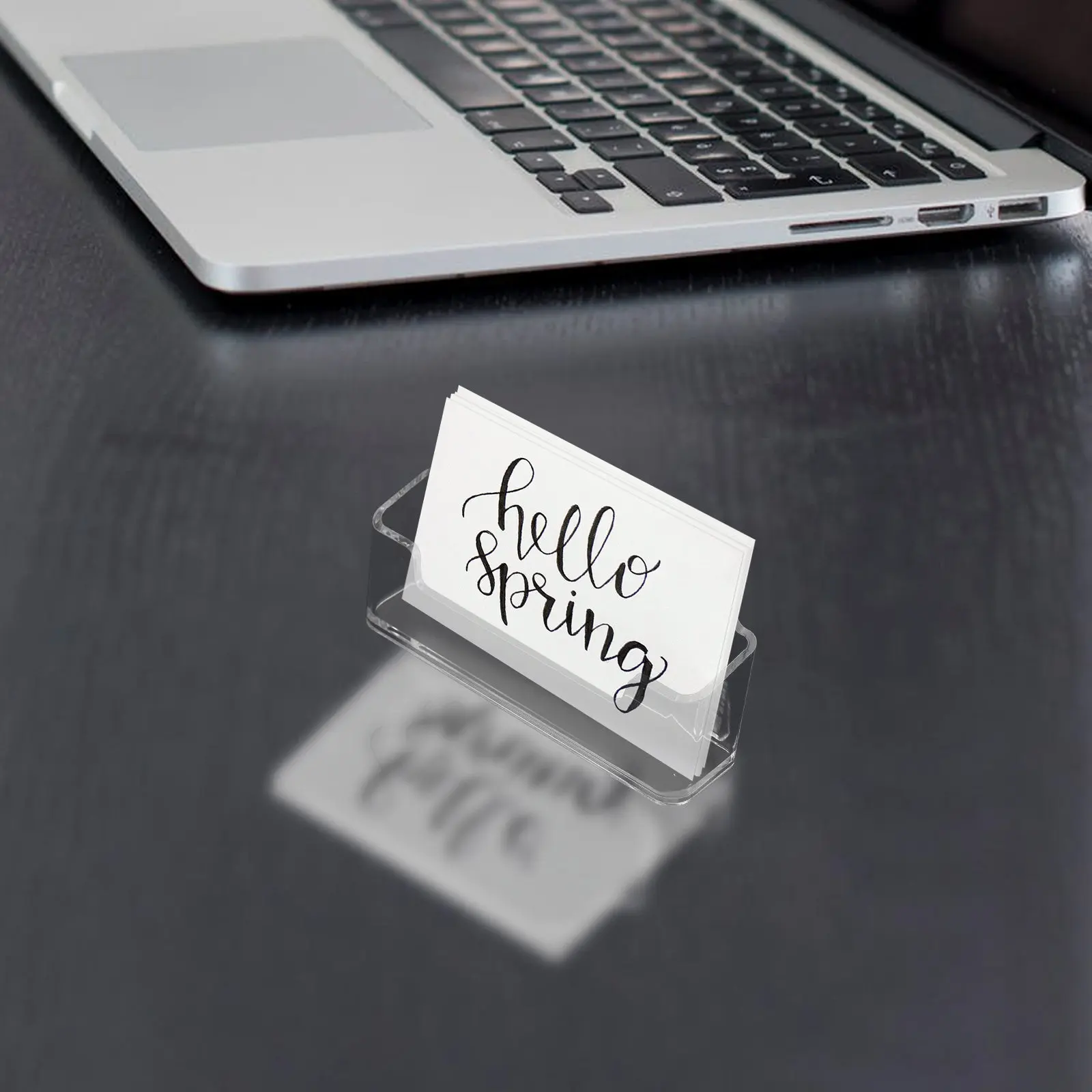 4Pcs 프리미엄 아크릴 명함 홀더 데스크탑 스토리지 홀더 부드럽고 미학적인 디자인 다양한 용도 사무용품