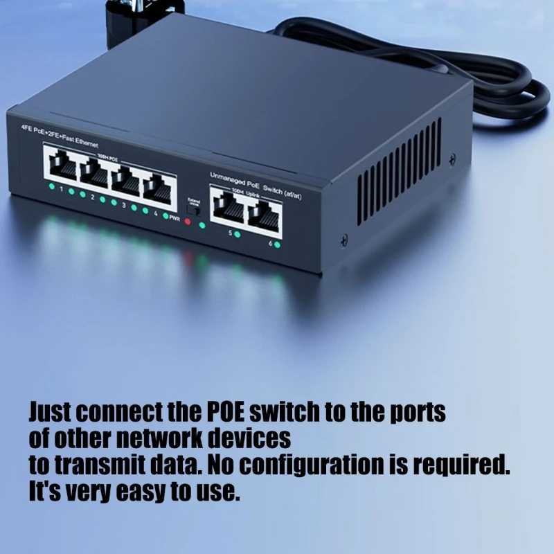 4 포트 POE 네트워킹 스위치 100Mbps 2 원활한 연결을 위한 추가 포트 금속 하우징