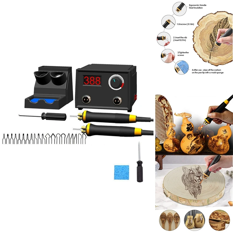 

Wood Burner Kit Heat Press Machine Wood Craft Tool Kit For Wood Soldering Iron Welding Equipment Pyrography Tool Easy To Use