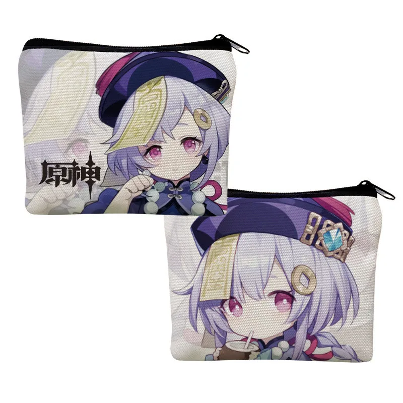 old lady costume Game Genshin Impact Coin Wallet Cosplay Anime Hutao Xiao Zhongli Coin Purse Case Wallets Gift Canvas Penny Coins Storage Bag cosplay