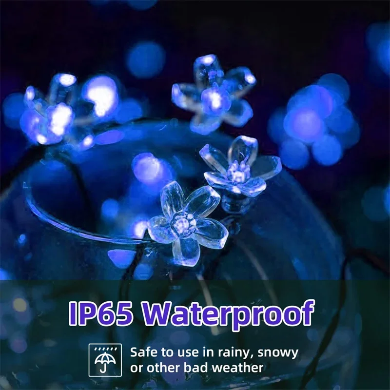 Solar Garden Light Flower Outdoor Solar  String Lights Waterproof Fairy Simulation Floral Garlands Lamp Christmas Decoration 4 Solar Garden Light Flower Outdoor Solar  String Lights Waterproof Fairy Simulation Floral Garlands Lamp Christmas Decoration 4