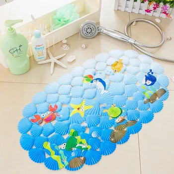 Tapis de bain antidérapant en PVC, 38x68cm, dessin animé mignon, pour douche, baignoire, avec ventouse, coussin de Massage doux, pour enfants et personnes âgées 1
