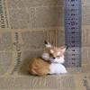 1PC Simulation Fox Ornament Mini Squatting Fox Model Plush Animal Figurine Doll Toy Home Decoration Craft Christmas Party Gift 4