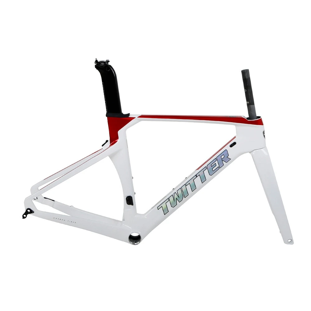 

Twitter-Carbon Road Bike Frame, Disc Thru Axle, BSA Cable, Inner Tire, R5, 700C, 12x100mm, 12x142mm, T47, Fit 28C, New Come