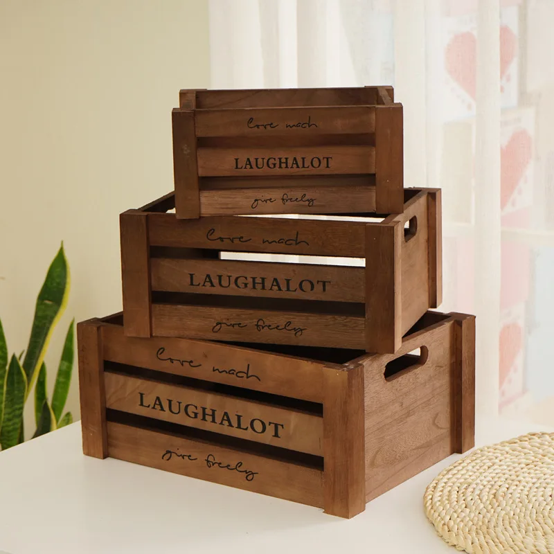 

Old Wooden Boxes, Wooden Crates, Rectangular Supermarket Fruit Storage Boxes, Vintage Wooden Boxes, Wedding Displays, Decorative