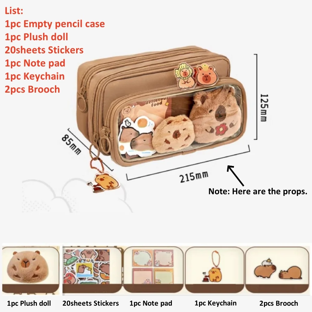 Astuccio Capybara Con Ampia Apertura: Capiente, 9 Scomparti, Materiale Impermeabile, Cancelleria Carina Per Scuola