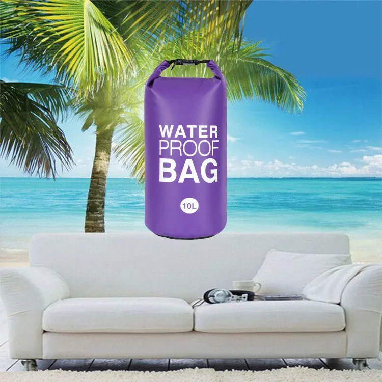 Outdoor Waterproof Hiking Beach Backpack Swimsuit Clothing Mobile Phone Storage Bag PVC Laminated Mesh Cloth 10L Sports Bag