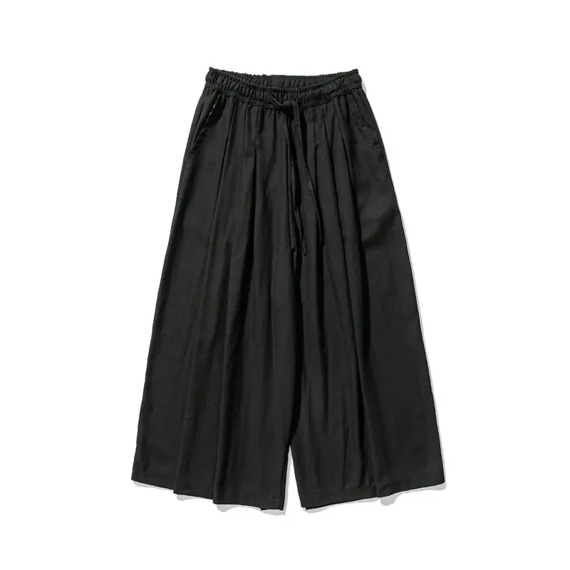 Harajuku Wide Leg Pants Mens Joggers Tradition Streetwear Casual Linen Trousers Men Autumn Vintage Woman Harem Pants 5XL