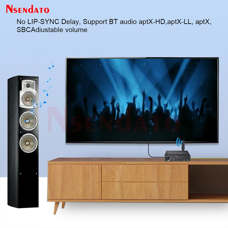 192k Wireless Bluetooth-compatible V5.3 DAC Digital Coaxial Toslink To Analog RCA 3.5mm Audio Converter Adapter For TV PC