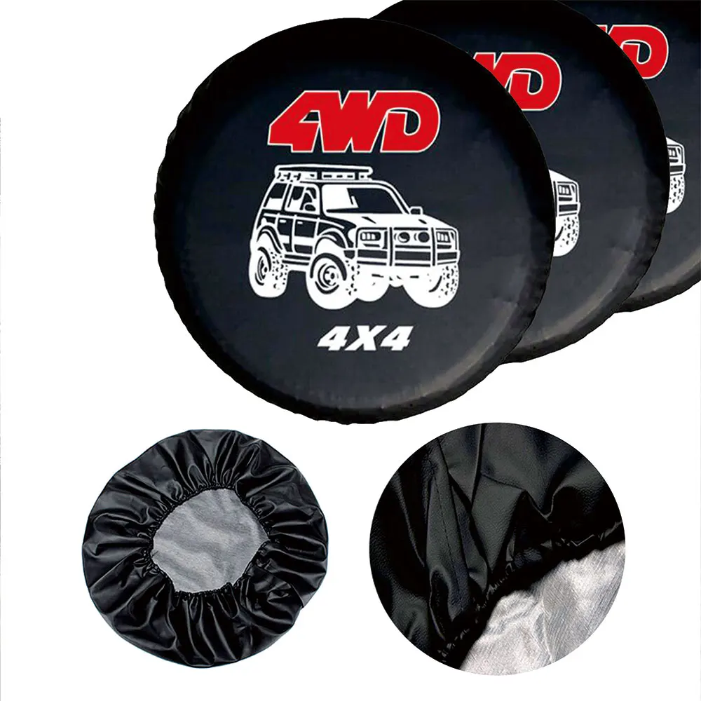 Auto-Reserverad-Abdeckung, 4 x 4 Räder, wasserdichter Schutz, PVC-Leder, Reifen-Aufbewahrungstasche, staubdicht, Rad, passend für Wohnmobil, SUV, LKW – Detail 2