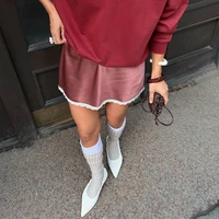 Linad Summer Sexy Satin White Mini Skirts For Women Street Chic Red High Waist Skirt Casual Slim Elastic Waist Skirt Female 2025 - Image 5