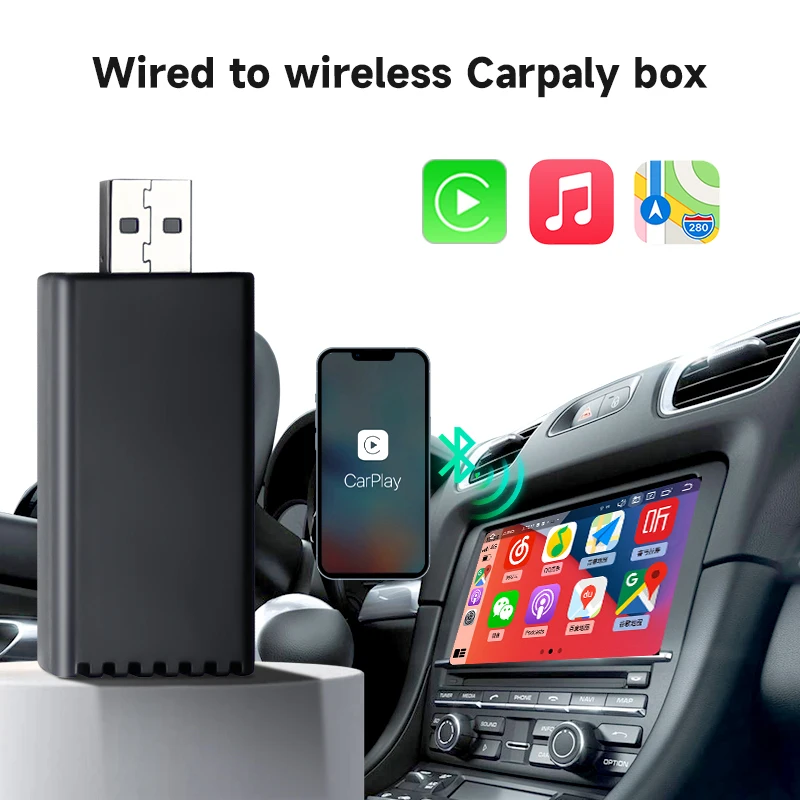 

New USB connection car box original car wired to wireless carplay module Apple carplay Android smart car interconnection adapter