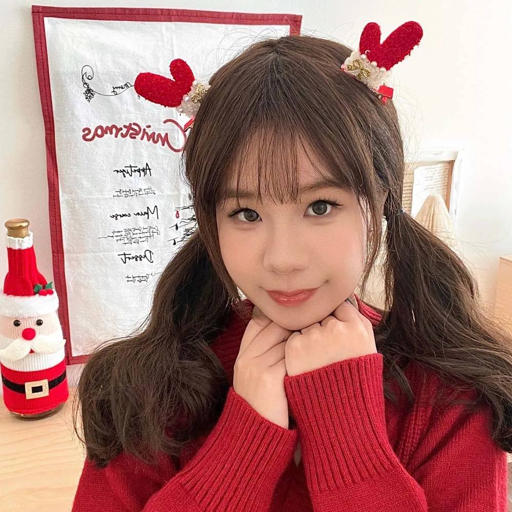 Hair Accessories Christmas Hairpin Merry Christmas Decor Korean Style Plush Xmas Barrettes Headwear Plush Pearl Gloves Hats Star