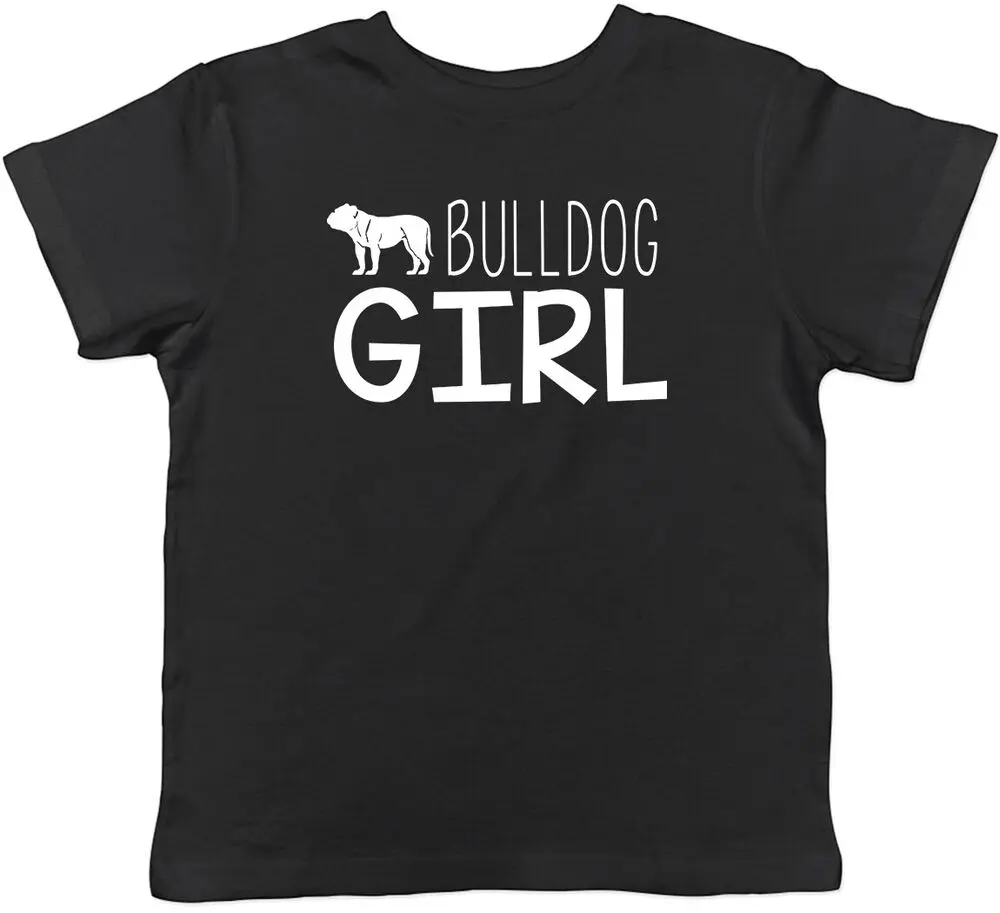 

Футболка Bulldog для девочек и детей, 100% хлопок, с коротким рукавом