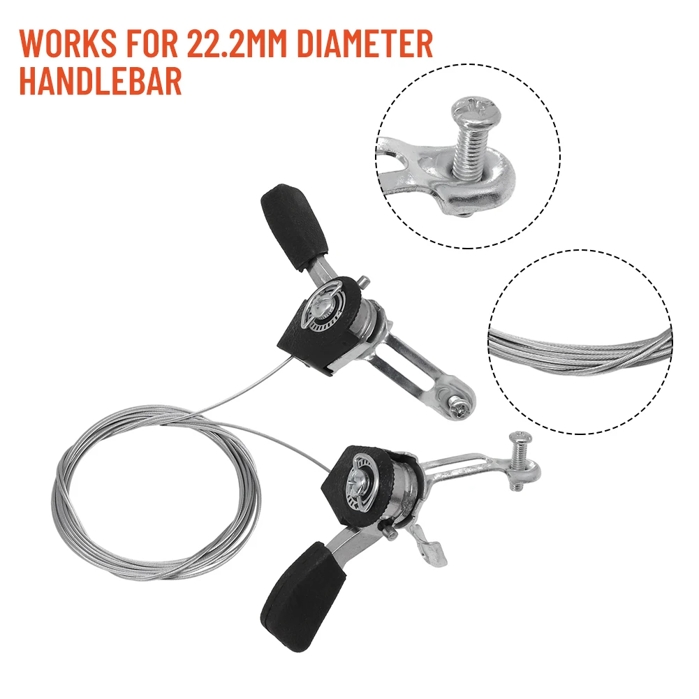 1 Pair 3x6/3x7 Thumb-Tap Bike Bicycle Gear Shifter Top Mount Levers Derailleur With Inner Cable For 22.2mm Diameter Handlebar