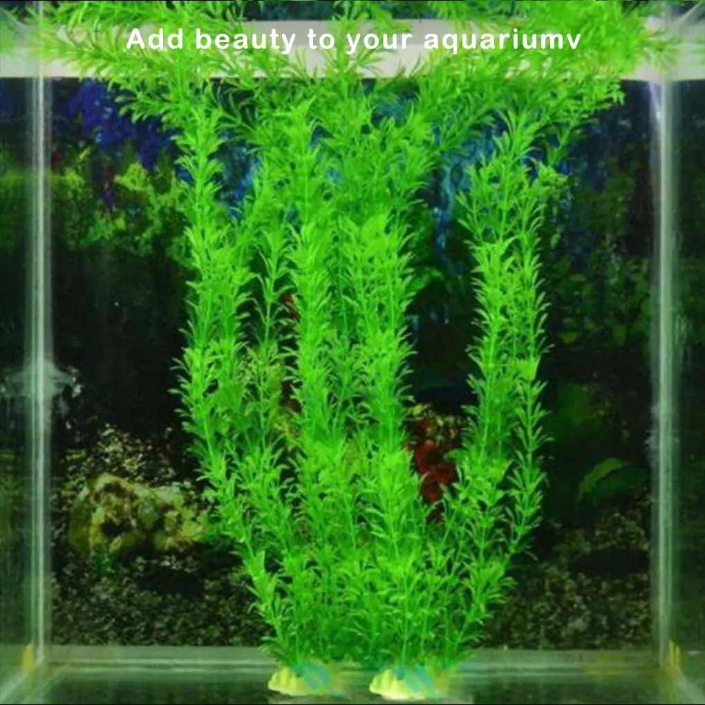 Fish Tank Decorations Aquarium Fish Tank Artificial Green Seaweed Vivid Water Plants Plastic Plant Decorations