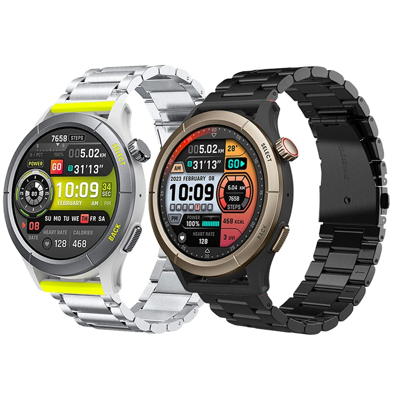 

Ремешок из нержавеющей стали для Amazfit Cheetah Pro, металлический браслет для Amazfit GTR Mini GTR 2 LTE, amazfit GTR 4 3 2 2E