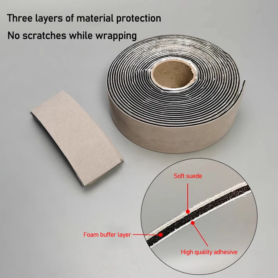 프리미엄 10cm 프리컷 울 블렌드 스퀴지 패치 - 두꺼운 스크래치 프리 마이크로 스웨이드 펠트 교체용, 비닐 랩핑 KLT-18G