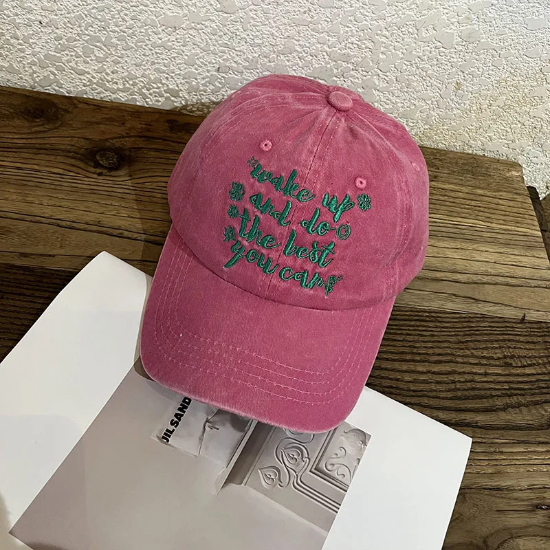Cowboy-Stickerei Damenmütze für Damen, Baseballmütze, weiche Baumwolle, Kpop-Sonnenhut, Snapback, Retro-Sonnenhut_voghion.com
