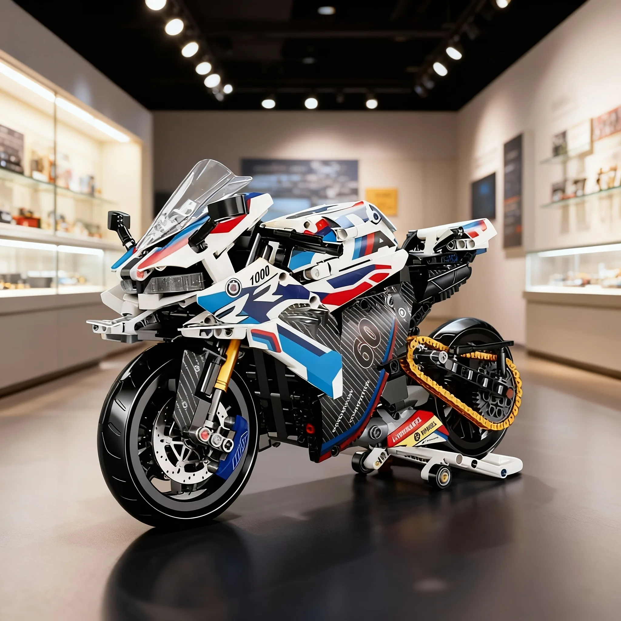 BrickForge 1:8 Motorcycle Building Block Kit - Technical Model view 3