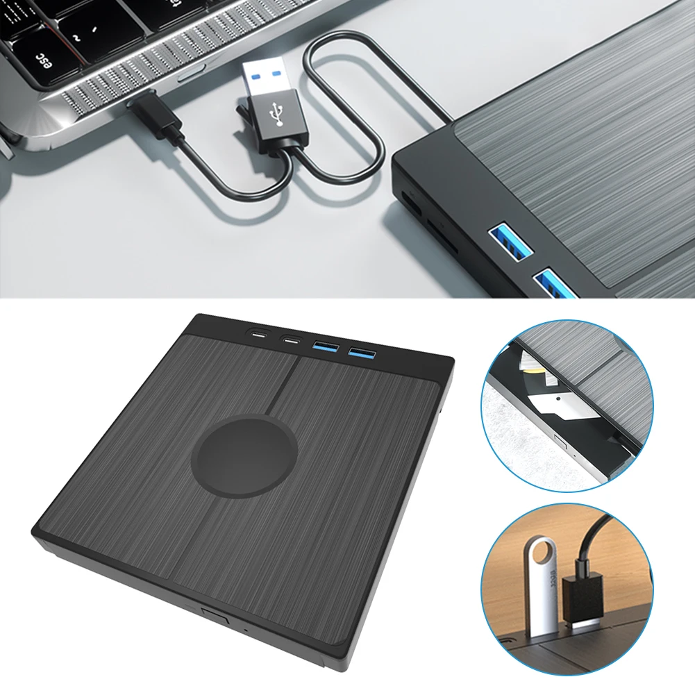 노트북용 외장 CD/DVD 드라이브 CD 버너, USB 3.0 CD/DVD 디스크 드라이브 플레이어, 버너 리더 라이터, 7 in 1