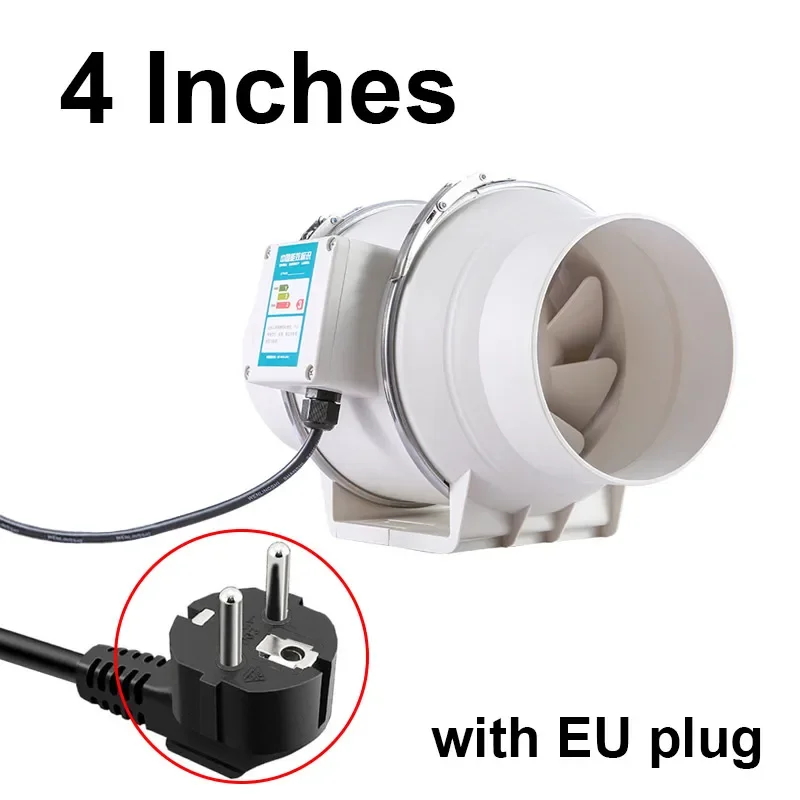4 Inch Exhaust Fans 220V Home Inline Pipe Duct Fan Extractor Ventilation Kitchen Toilet Air Clean Ventilator Diagonal Flow Fan
