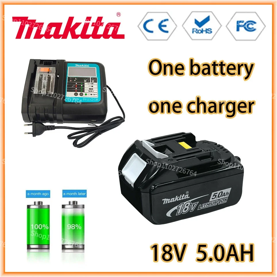 

Makita 100% Original 18V 5.0Ah With LED Lithium-ion Replacement BL1860B BL1860 BL1850 Makita Rechargeable Power Tool Battery