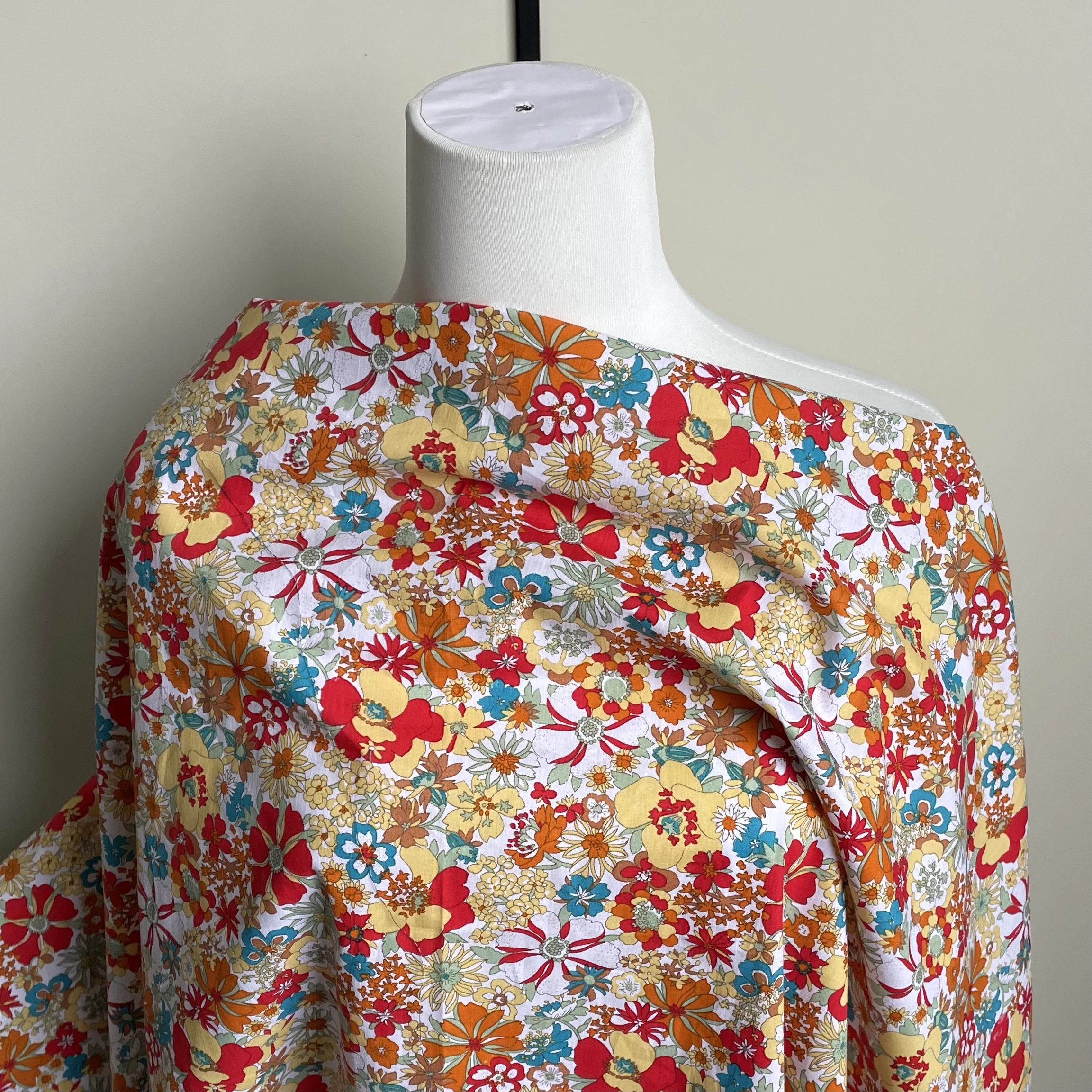Cotton Fabric Meadow Song Floral Digital Printing Sewing Cloth Dresses Skirt Kids Designer 145X50cm