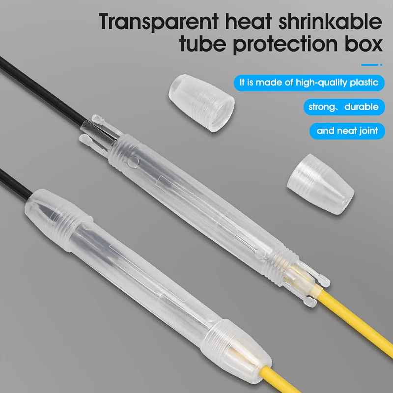 Hot Melt Optical Fiber Interface Protection Box Leather Fiber Optic Cable Fusion Heat Shrink Tubing Protection Box FTTH 100PCS