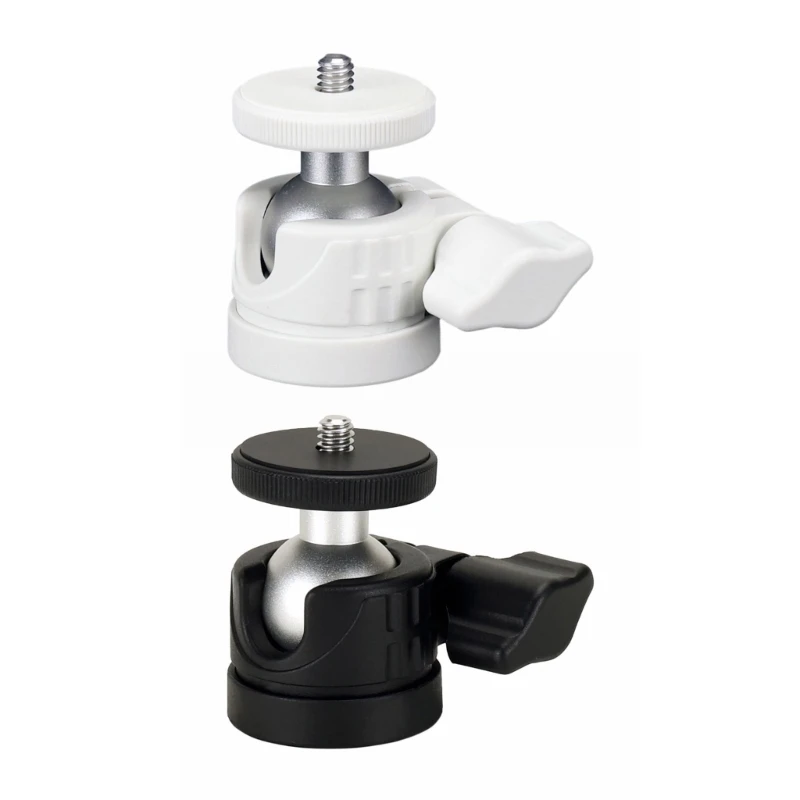 Small 360°Swivel Mini Ballhead Camera Mount, Aluminium Ballhead,1/4" Thread For Tripods And Monopods Hot Shoe Adapter
