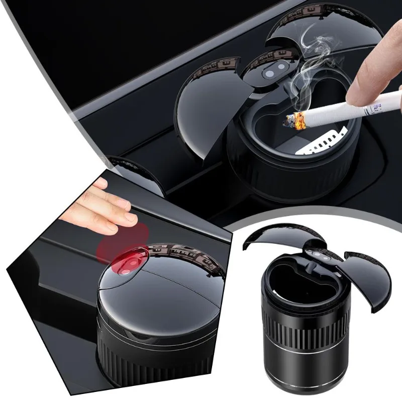 Smart Rechargeable Photosensitive Smokeless Ashtray with Automatic Lid & Rearview Mirror Sensor