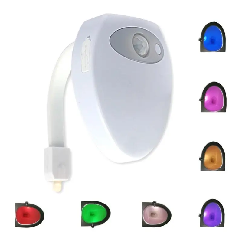 모션 센서 변기 조명 USB LED 색상 충전식 방수 조명, 화장실 그릇 WC 루미나리아 램프, 욕실 화장실용