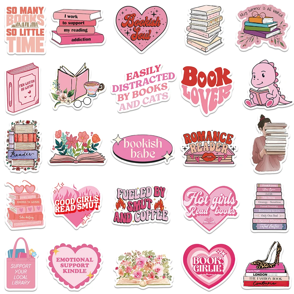 100 Adesivi Per Libri E Lettura | Adesivi Impermeabili In Vinile Per Scrapbooking, Laptop E Bottiglie, Multicolore 2-3 Pollici - 5