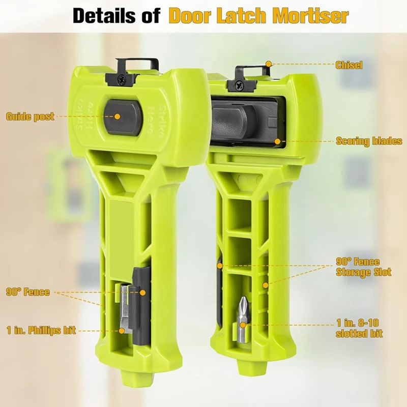 A52I-Door Hinge & Door Latch Installation Kit, Door Hinge Mortiser Template, Latch For Accurate Chiseling And Scoring