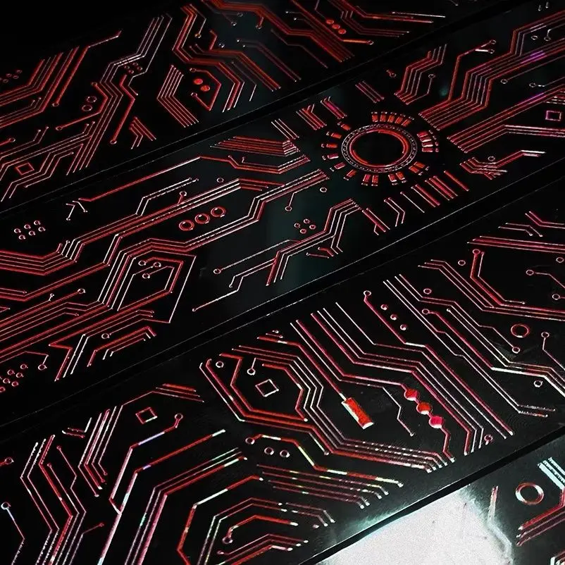 Sticker Fashion Cyberpunk Circuit Board Reflective Future DIY Decoration Cuttable Suitcase Laptop Stationery