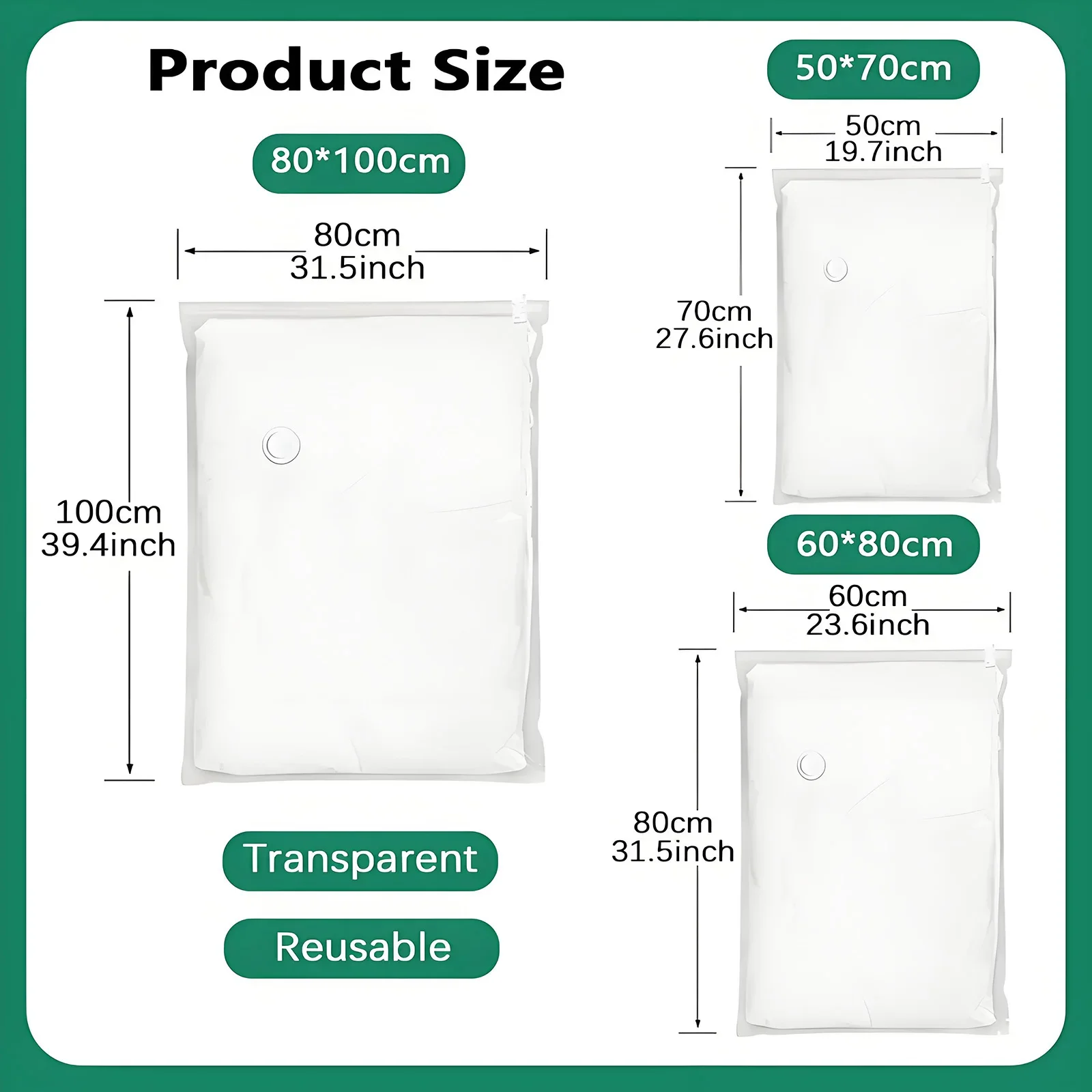 Vacuum Compressed Storage Bags Space-Saving Bedding Organizer Bag for Seasonal Clothing Blanket Toys Storage Home Travel Item 5