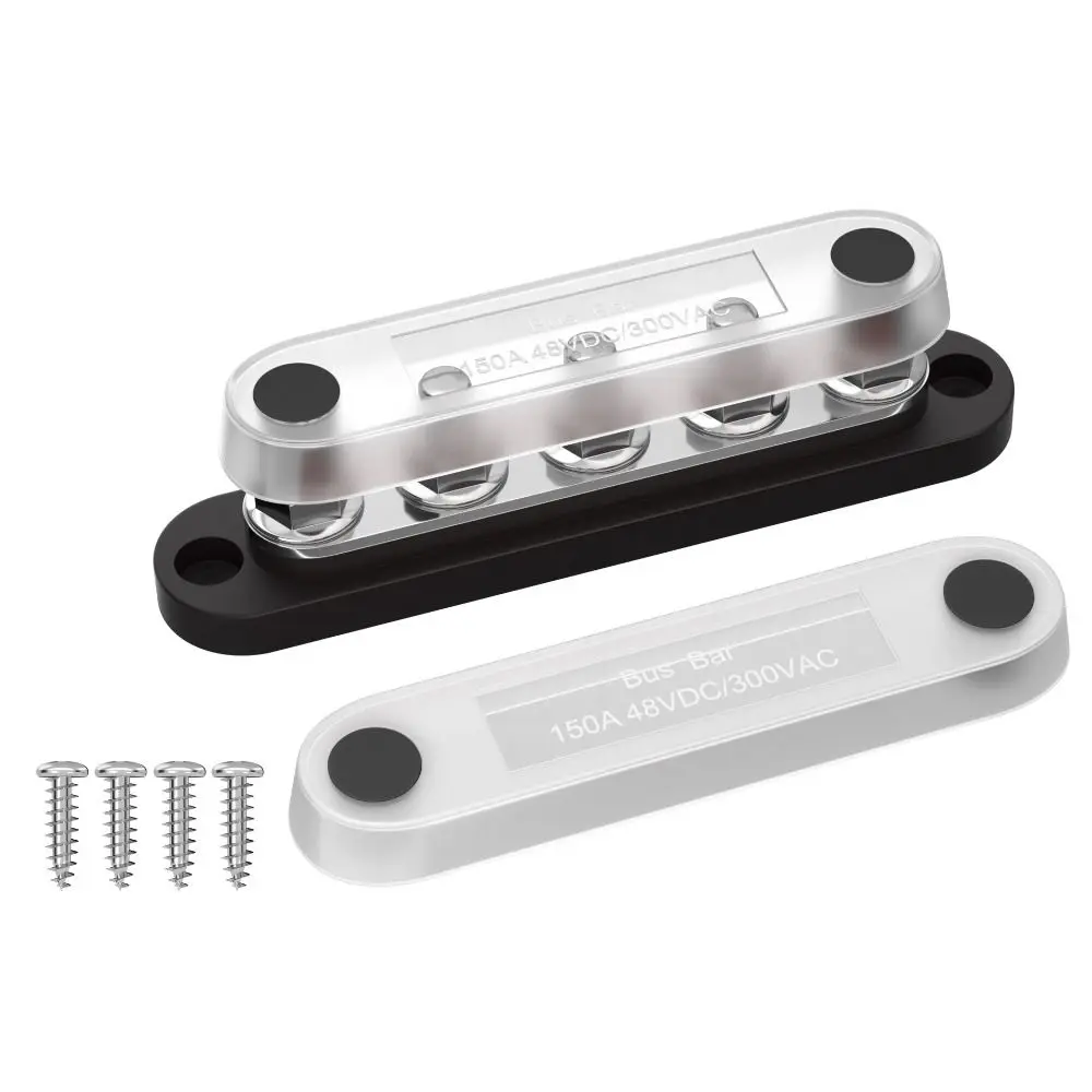 Bus Bar Power Distribution Block 150A 48VDC Cover Bus Copper Busbar Automobile Busbar Marine Automotive Solar Systems power distribution block