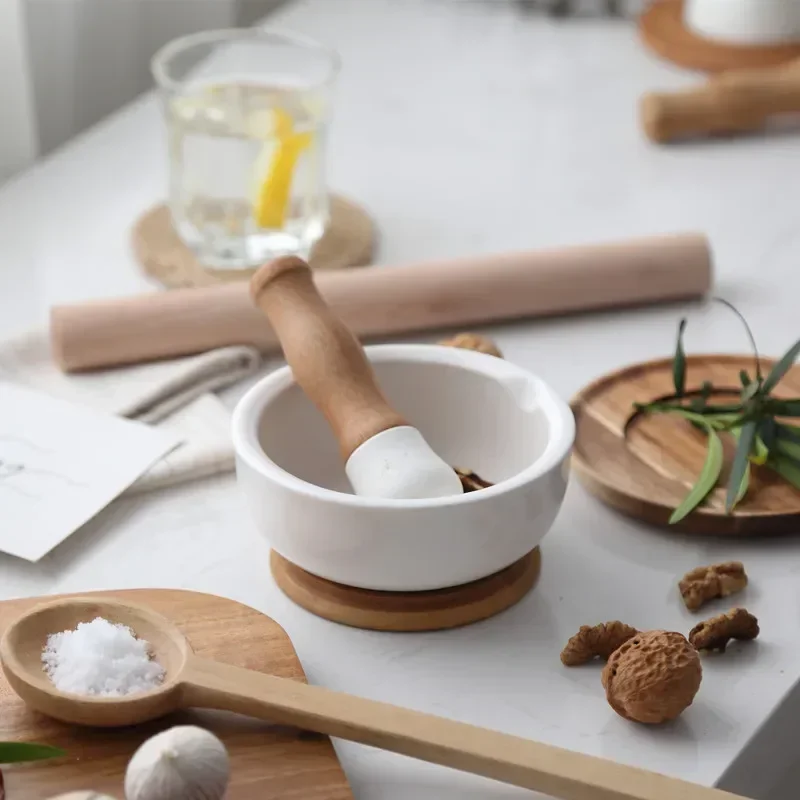 Household ceramic pepper grinder pepper masher grinder food mortar and pestle