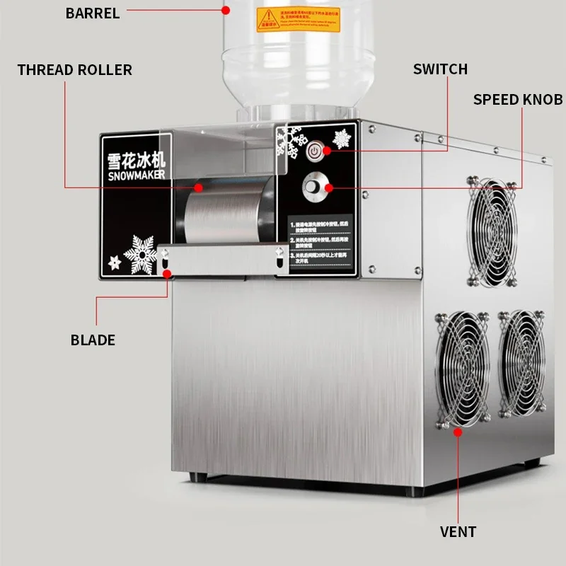 Mini Snow Ice Maker Shaver Machine Europe Snowflake Ice Machine Korea Bingsu Machine Snowflake Ice Shaving Machine 60KG/24h 4
