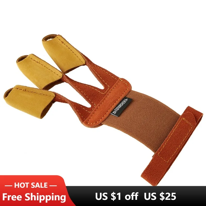 

Toparchery Archery Glove Finger Tab Gloves Protector for Shooting Arrow Three Finger Guard Protective