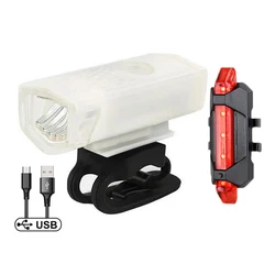 USB Rechargeable Bicycle Light Set with Front and Rear Illumination, Easy Installation, 3 Lighting Modes (11081.10)