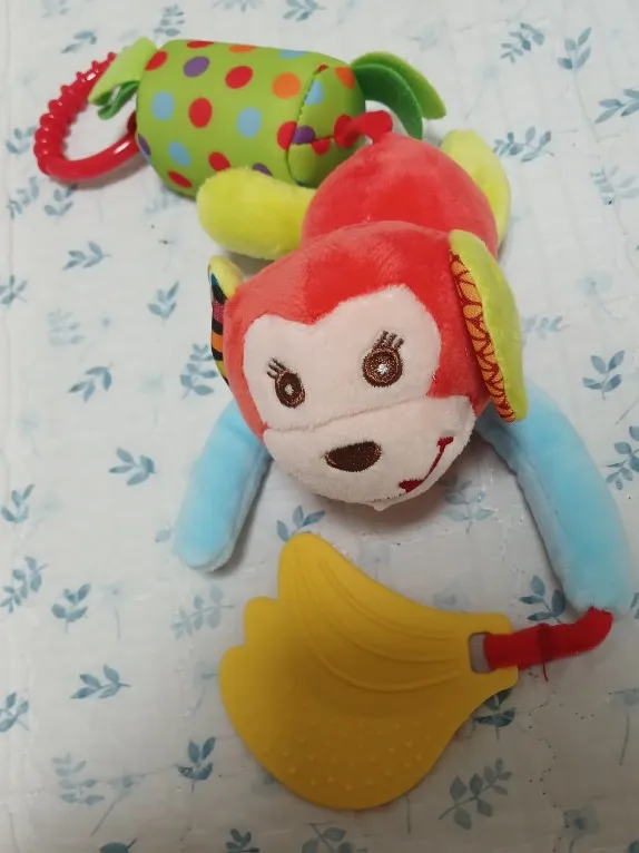 Soft Giraffe Zebra Animal Handbells Rattles Plush Infant Baby Development Handle Toys photo review