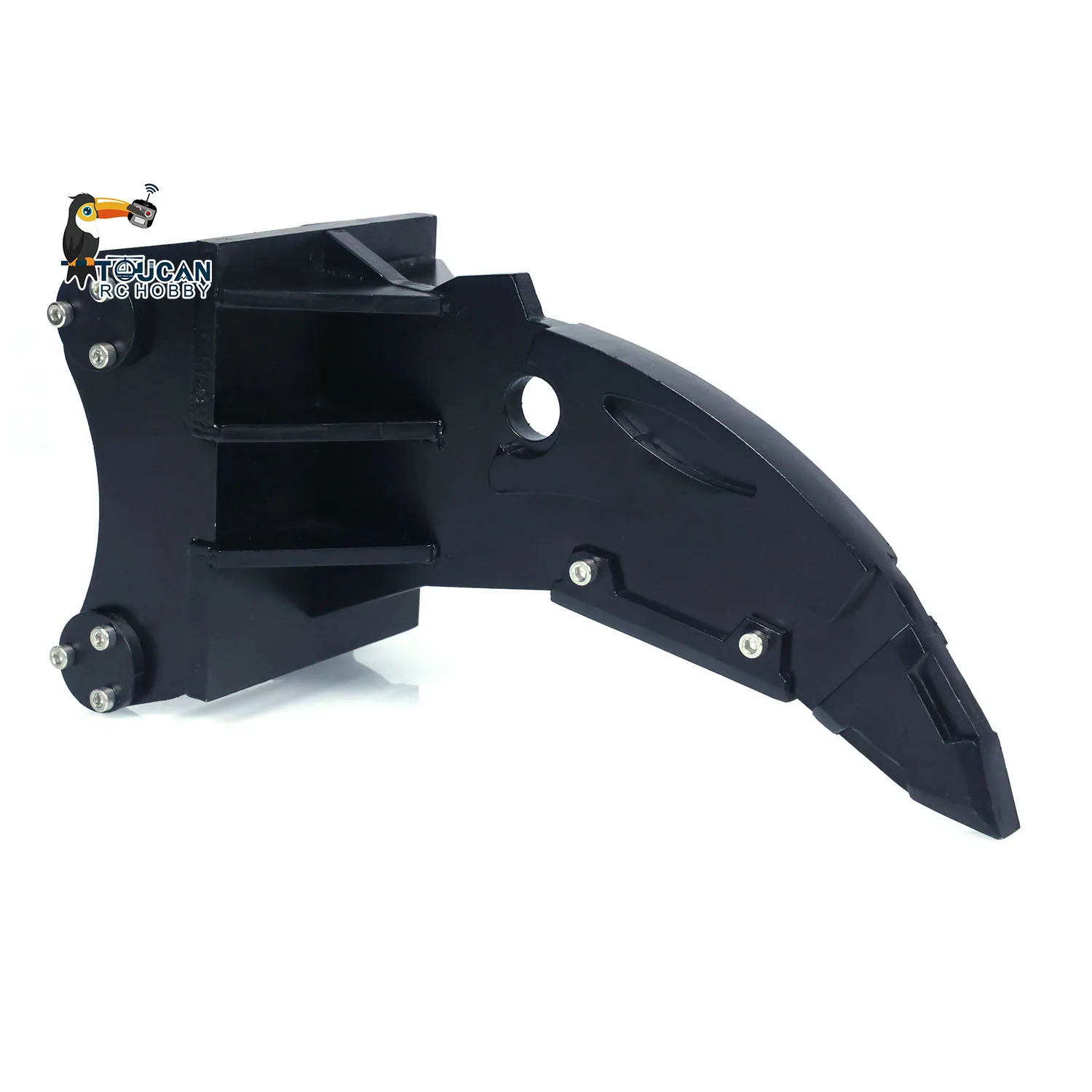 Vue latérale du scarificateur métallique pour excavatrice hydraulique RC 1/8 390F, prêt à être installé.